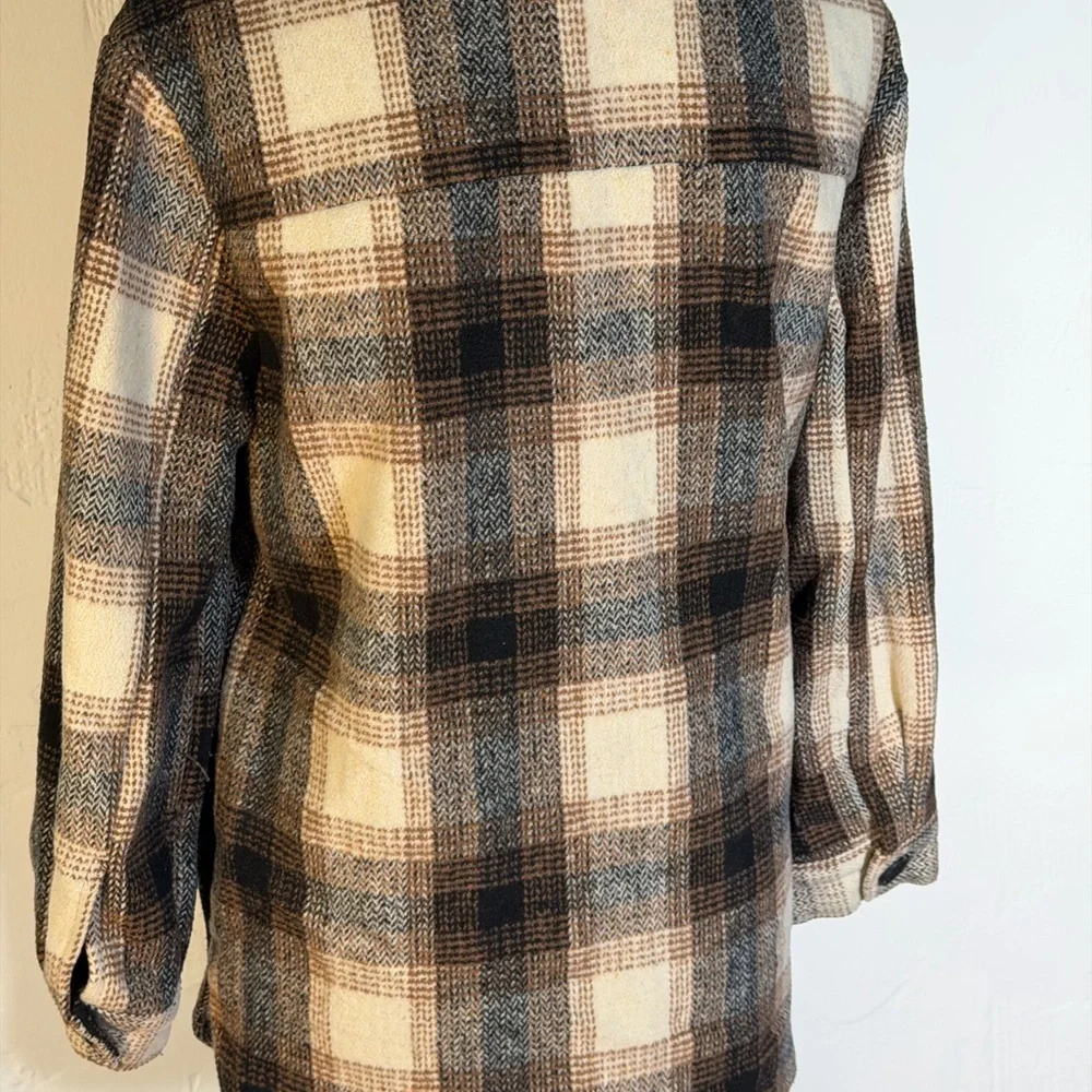 Miss Selfie Plaid Shacket / Jacket - Brown and Cream